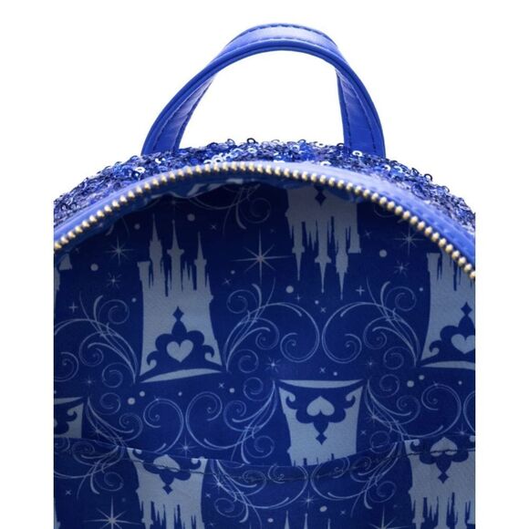 Loungefly Disney Cinderella Castle Snow Globe Sequin Mini Backpack